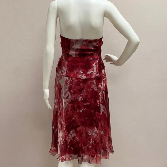 Elie Tahari Red Silk Halter Dress - Picture 8 of 9